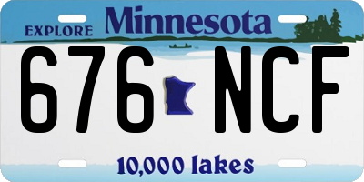 MN license plate 676NCF