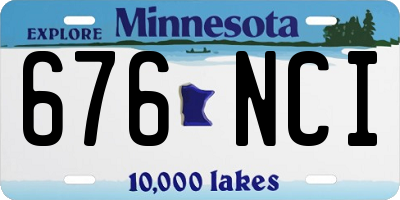 MN license plate 676NCI