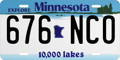 MN license plate 676NCO