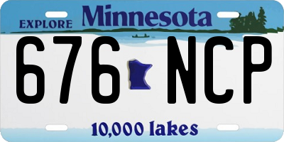 MN license plate 676NCP