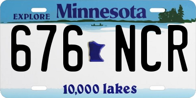MN license plate 676NCR