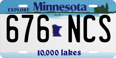 MN license plate 676NCS