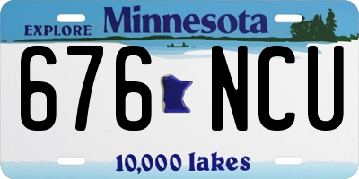 MN license plate 676NCU