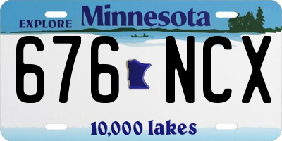 MN license plate 676NCX
