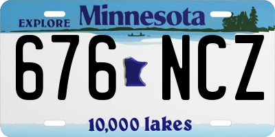 MN license plate 676NCZ