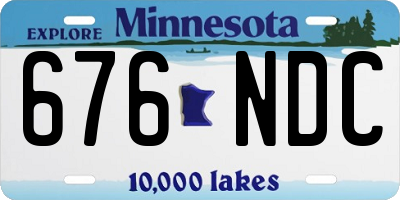 MN license plate 676NDC