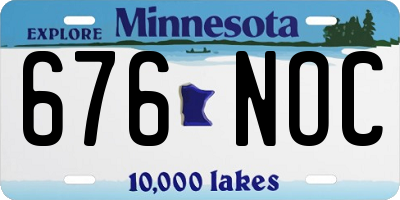 MN license plate 676NOC