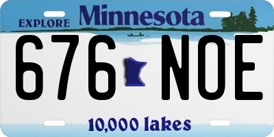MN license plate 676NOE