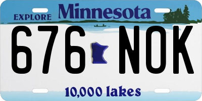 MN license plate 676NOK