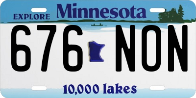 MN license plate 676NON
