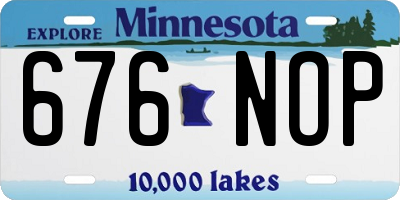 MN license plate 676NOP