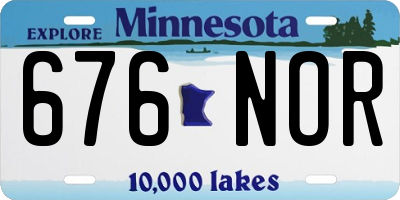 MN license plate 676NOR