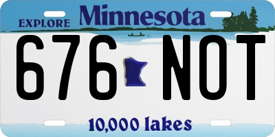 MN license plate 676NOT