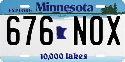 MN license plate 676NOX