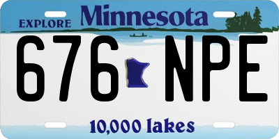 MN license plate 676NPE