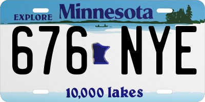 MN license plate 676NYE
