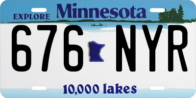 MN license plate 676NYR