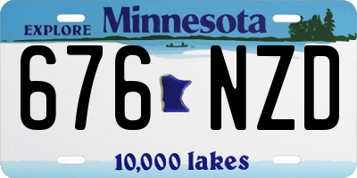 MN license plate 676NZD