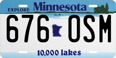MN license plate 676OSM