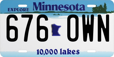 MN license plate 676OWN