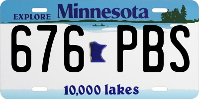 MN license plate 676PBS