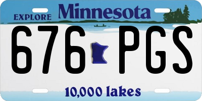 MN license plate 676PGS