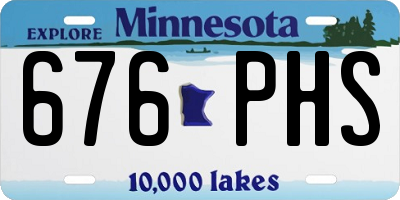 MN license plate 676PHS