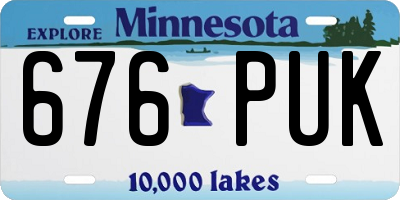 MN license plate 676PUK