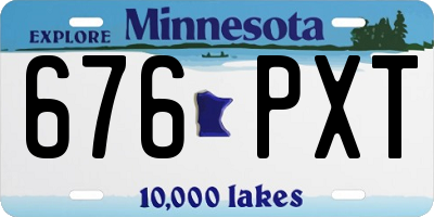MN license plate 676PXT