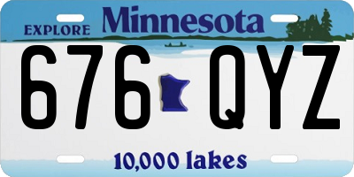 MN license plate 676QYZ