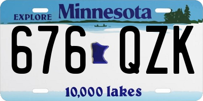 MN license plate 676QZK