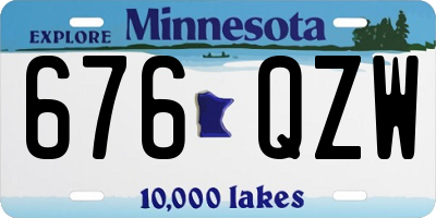 MN license plate 676QZW