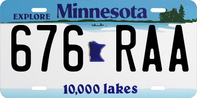 MN license plate 676RAA