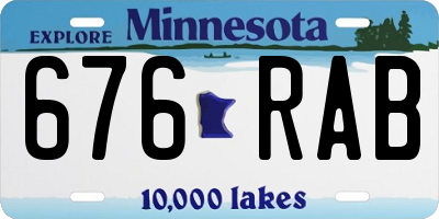 MN license plate 676RAB