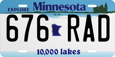 MN license plate 676RAD