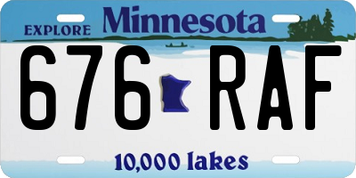 MN license plate 676RAF
