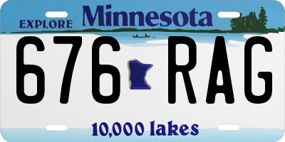 MN license plate 676RAG