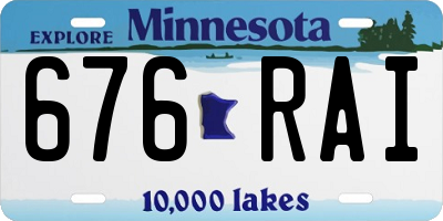 MN license plate 676RAI
