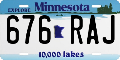 MN license plate 676RAJ