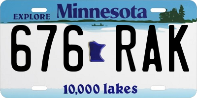 MN license plate 676RAK
