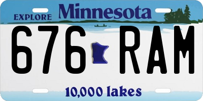MN license plate 676RAM
