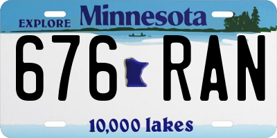 MN license plate 676RAN