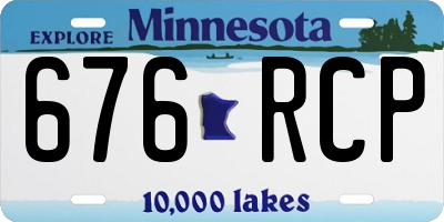 MN license plate 676RCP
