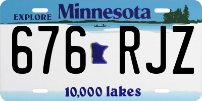 MN license plate 676RJZ