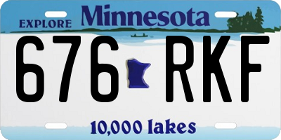 MN license plate 676RKF