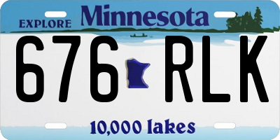 MN license plate 676RLK