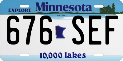 MN license plate 676SEF