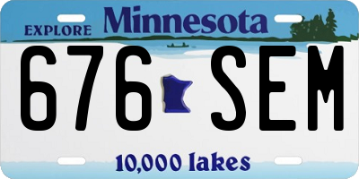 MN license plate 676SEM