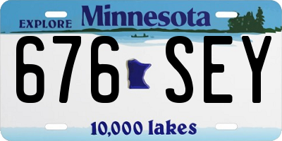 MN license plate 676SEY