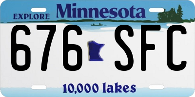 MN license plate 676SFC